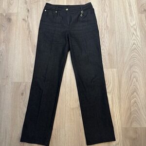 St. John DESIGNER label navy blue trouser denim jeans Size‎ 4 $698 MINT! Bling